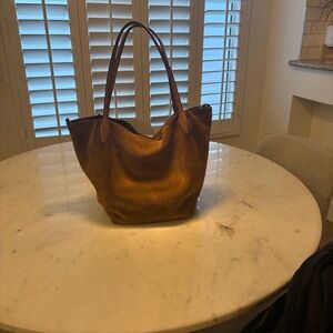 Madewell Brown Leather Tote in Warm Chestnut